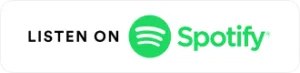 A rectangular button with the words Listen on Spotify and the Spotify logo, which is a green circle with three curved white lines, on a white background.